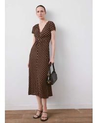 Mango - Printed Midi-Dress - Lyst