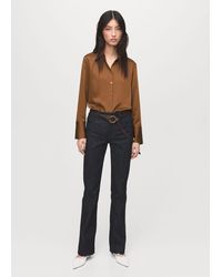 Mango - Satin Finish Flowy Shirt - Lyst