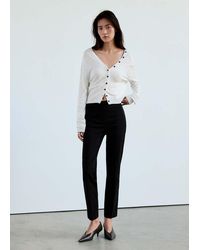 Mango - Knitted Button Cardigan - Lyst