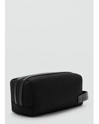 Mango - Toiletry Bag With Leather Detail - Lyst