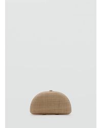 Mango - Natural Fiber Clutch Bag Chocolate - Lyst