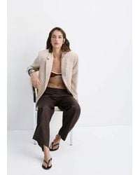 Mango - High-Waisted Lyocell Trousers - Lyst