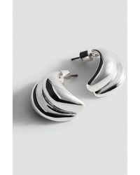 Mango - Halbe Creolen Mit Relief - Lyst