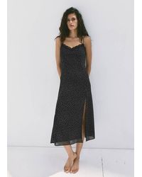 Mango - Polka Dot Dress With Lace Trim - Lyst