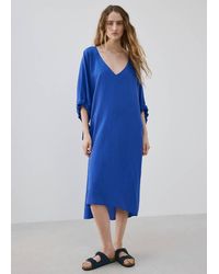 Mango - Puffed Sleeve Silk Nightgown - Lyst