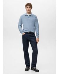 Mango - Micro-Structured Cotton Polo Shirt - Lyst