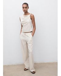 Mango - Asymmetrical Draped Top With Straps - Lyst