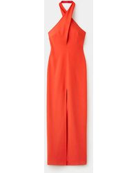 Mango Halter Dress With Crossed Back in Black | Lyst