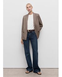 Mango - Micro-Houndstooth Double-Breasted Jacket - Lyst
