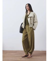 Mango - Fine Knit Top With Combined Collar - Lyst