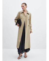 Mango - Double-breasted Cotton Trench Coat - Lyst