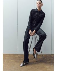 Mango - Leather Shoe With Fur And Bracelet Strap - Lyst