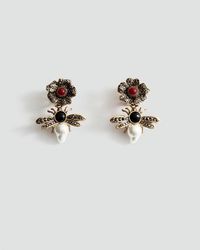 Mango - Pendant Crystals Earrings - Lyst