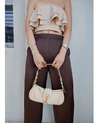 Mango - Borsa Grande A Tracolla Moschettone Bianco Sporco - Lyst