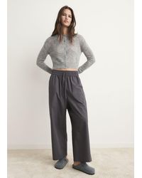 Mango - Crop-Hose Aus Baumwolle Mit Taschen - Lyst