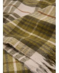 Mango - Check Scarf With Fringed Ends - Lyst
