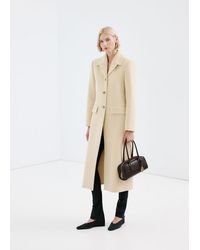 Mango - Buttoned Wool Coat - Lyst