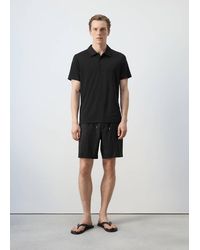 Mango - Fine-Knit Polo Shirt - Lyst