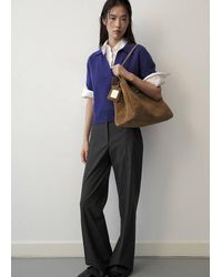 Mango - Leather Shopper Bag With Charm And Mirror - Lyst