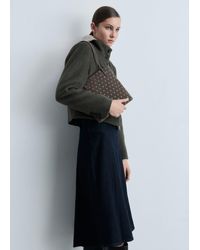 Mango - Die-Cut Leather Shoulder Bag - Lyst