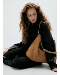 Mango - Suede Drawstring Bag - Lyst