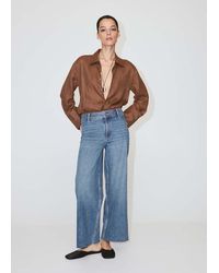 Mango - Jeans Catherin Culotte Vita Alta Blu Medio - Lyst