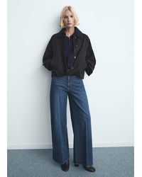 Mango - High-Waisted Wideleg Jeans - Lyst