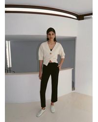 Mango - Knitted Cardigan With Jewel Button - Lyst