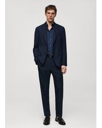 Mango - 100% Virgin Wool Slim-fit Suit Jacket Dark - Lyst