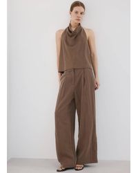 Mango - Lyocell Top With Draped Neck - Lyst