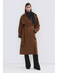 Mango - Long Double-Breasted Trench Coat - Lyst