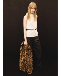 Mango - Blusa Collo Drappeggiato Grezzo - Lyst