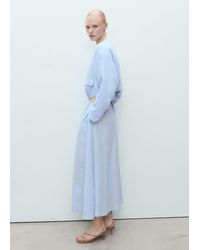 Mango - Leinenrock Mit Faltendetail - Lyst