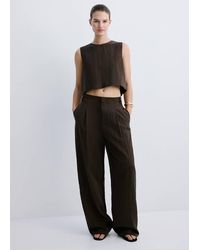 Mango - Lyocell Top With Buttons On The Back - Lyst