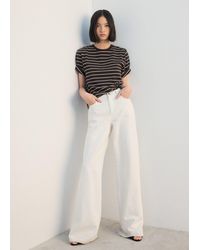 Mango - Striped Cotton T-Shirt - Lyst