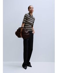 Mango - Striped Ribbed-Knit Sweater - Lyst