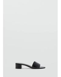 Mango - Block-Heel Sandals With Strap - Lyst
