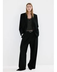 Mango - Top With Lace Neck - Lyst