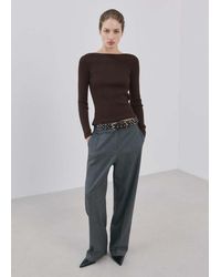 Mango - Boat-Neck Knitted Sweater - Lyst