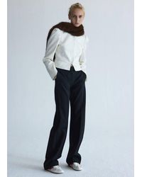 Mango - Jacquard Jacket With Stand Collar - Lyst