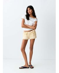 MANGO TEEN - Crochet Shorts With Ruffles - Lyst