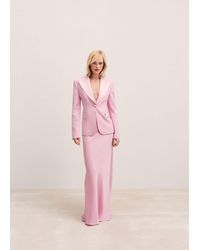 Mango - Tailored Jacket With Lapels And Decorative Stitching Pastel - Lyst