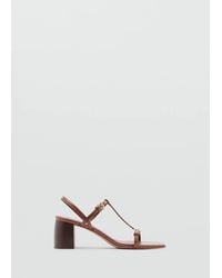 Mango - High-Heeled Sandals With Buckle Straps - Lyst