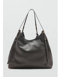 Mango - Large Large-Buckle Bucket Bag - Lyst