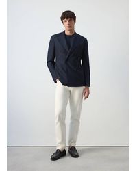Mango - Slim Fit Wool Blend Blazer - Lyst