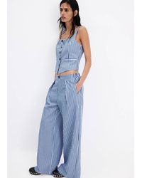 Mango - Striped Button Waistcoat - Lyst