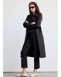 Mango - Manteau Long Léopard Gris - Lyst