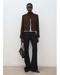 Mango - Tweed Jacket With Frayed Ends - Lyst