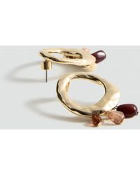 Mango - Circular-Design Earrings With Ball Detail - Lyst