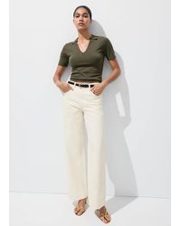 Mango - Flower-Embroidered Straight-Fit Jeans - Lyst